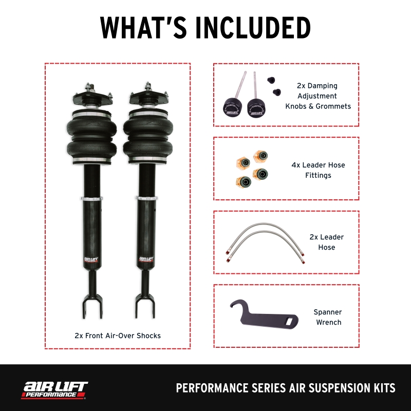 Infiniti G35 Coilover Suspension Kit - Front - Air Lift - Progressive-Rate Double-Bellows Air Springs - `03-`06